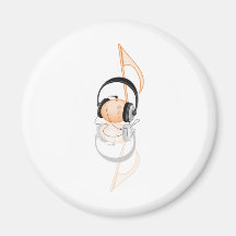 musical note with headphone fridge magnets