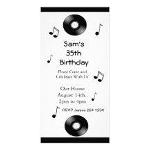 Musical Notes Birthday Invitations Custom Photo Card