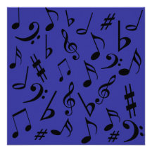 Musical Notes Customisable Invitation Blue