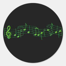Musical Notes Round Stickers