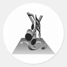 Musical Notes T-shirts and Gifts. Round Stickers