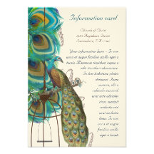 Musical Peacock Bird Cage Feather Wedidng Invitate Custom Invitation