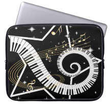 Musical Star golden notes Laptop Sleeves