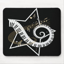 Musical Star golden notes Mousepads