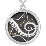 Musical Star golden notes Custom Necklace
