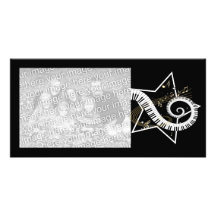 Musical Star golden notes Photo Card
