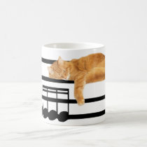 Musical tabby kitty cat mugs
