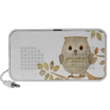 Musical Tree Owl Doodle Laptop Speakers