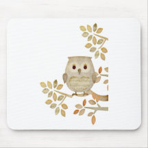 Musical Tree Owl Mouse Pads