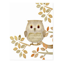 Musical Tree Owl Postcard
