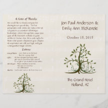 Musical Whispy Tree Wedding Program Full Color Flyer