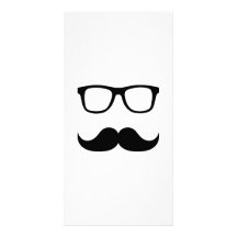 Mustache glasses photo card template