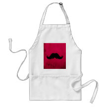 Mustache Moustache on Grunge Background Aprons