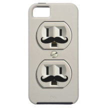 Mustache power outlet iPhone 5 cases