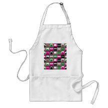 Mustache Retro Pattern Aprons