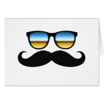 Mustache under Shades Greeting Cards