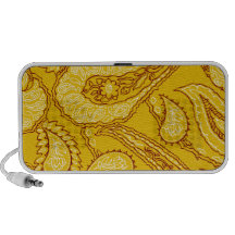 Mustard Yellow Paisley Print Summer Fun Girly iPhone Speaker