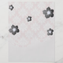 muted pink and white cream damask pattern flyers