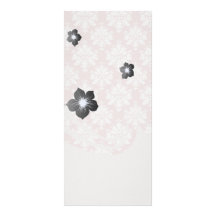 muted pink and white cream damask pattern custom rack cards