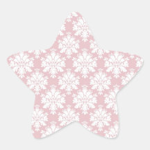 muted pink and white cream damask pattern sticker