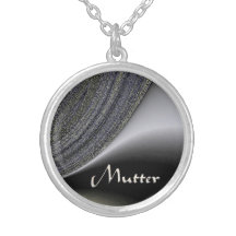 Mutter Abstract Black and Silver Design Necklace