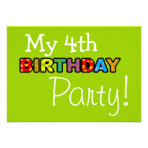 My 4th birthday party invite