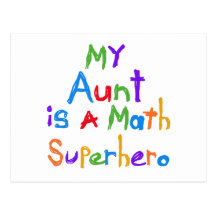 My Aunt Math Superhero T-shirts and Gifts Post Card