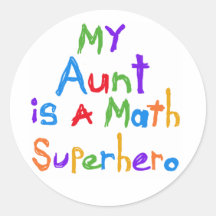 My Aunt Math Superhero T-shirts and Gifts Sticker