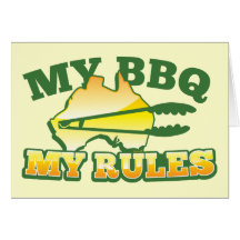 MY BBQ MY RULES aussie design Greeting Cards