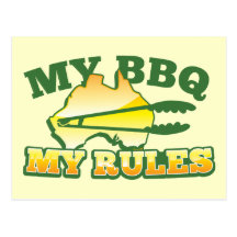 MY BBQ MY RULES aussie design Postcards