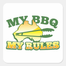 MY BBQ MY RULES aussie design Sticker