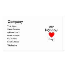 My Big Sister Loves Me Business Cards