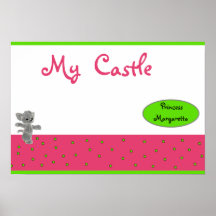 "My Castle" Customisable Girl's Room Decor Poster