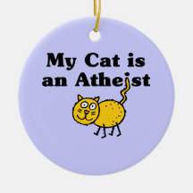 My Cat Is An Atheist Christmas Ornaments