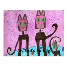 My Cat's Family done by Simo Postcards