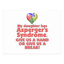 My Daughter Has Asperger's Post Card