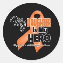 My Daughter is My Hero - Leukaemia Round Stickers