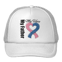 My Father My Hero Patriotic USA Ribbon Trucker Hat