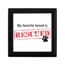 My Favourite Breed Is Rescued Trinket Box