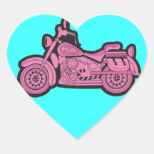 My First Pink Motorcycle Heart Stickers