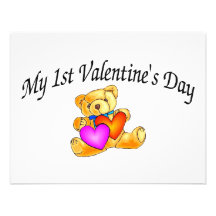 My First Valentines Day Bear Personalized Announcements