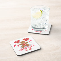 My First Valentines Day Coasters
