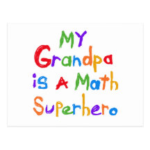 My Grandpa Math Superhero T-shirts and Gifts Postcards