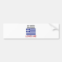 My Greek Grandma Loves Me Bumper Stickers