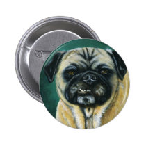 My Happy Face - Pug Dog Art buttons