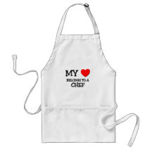 My Heart Belongs To A CHEF Aprons