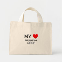 My Heart Belongs To A CHEF Tote Bags