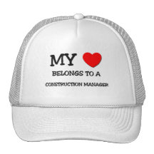 My Heart Belongs To A CONSTRUCTION MANAGER Mesh Hats