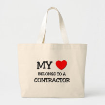 My Heart Belongs To A CONTRACTOR Canvas Bag
