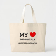 My Heart Belongs To A LANDSCAPE CONTRACTOR Tote Bags